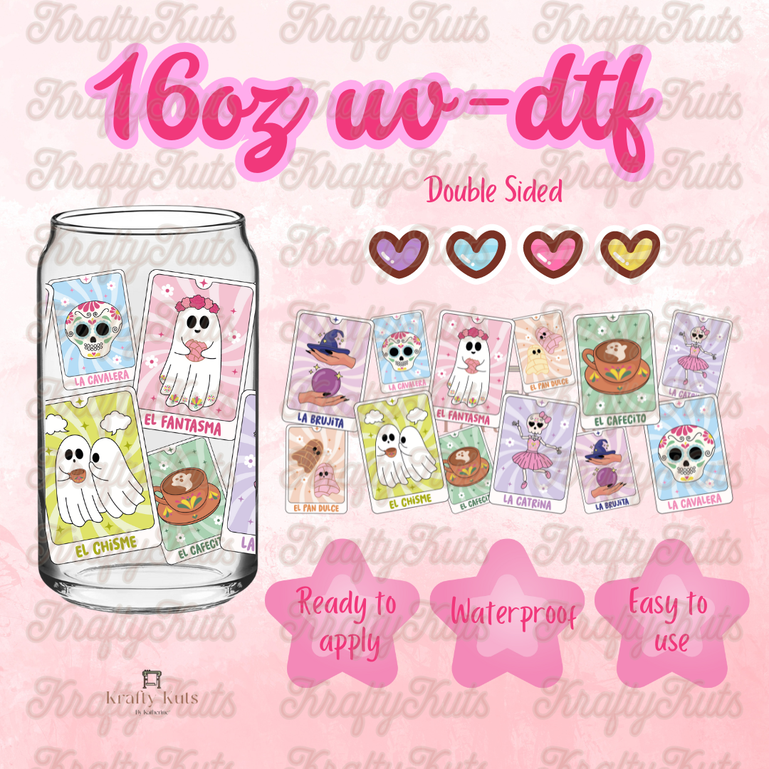 #399 UV-DTF 16oz Glass Can Wrap - Double Sided