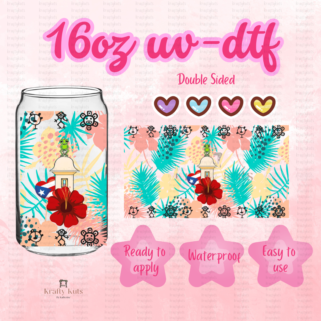 #099 UV-DTF 16oz Glass Can Wrap - Double Sided