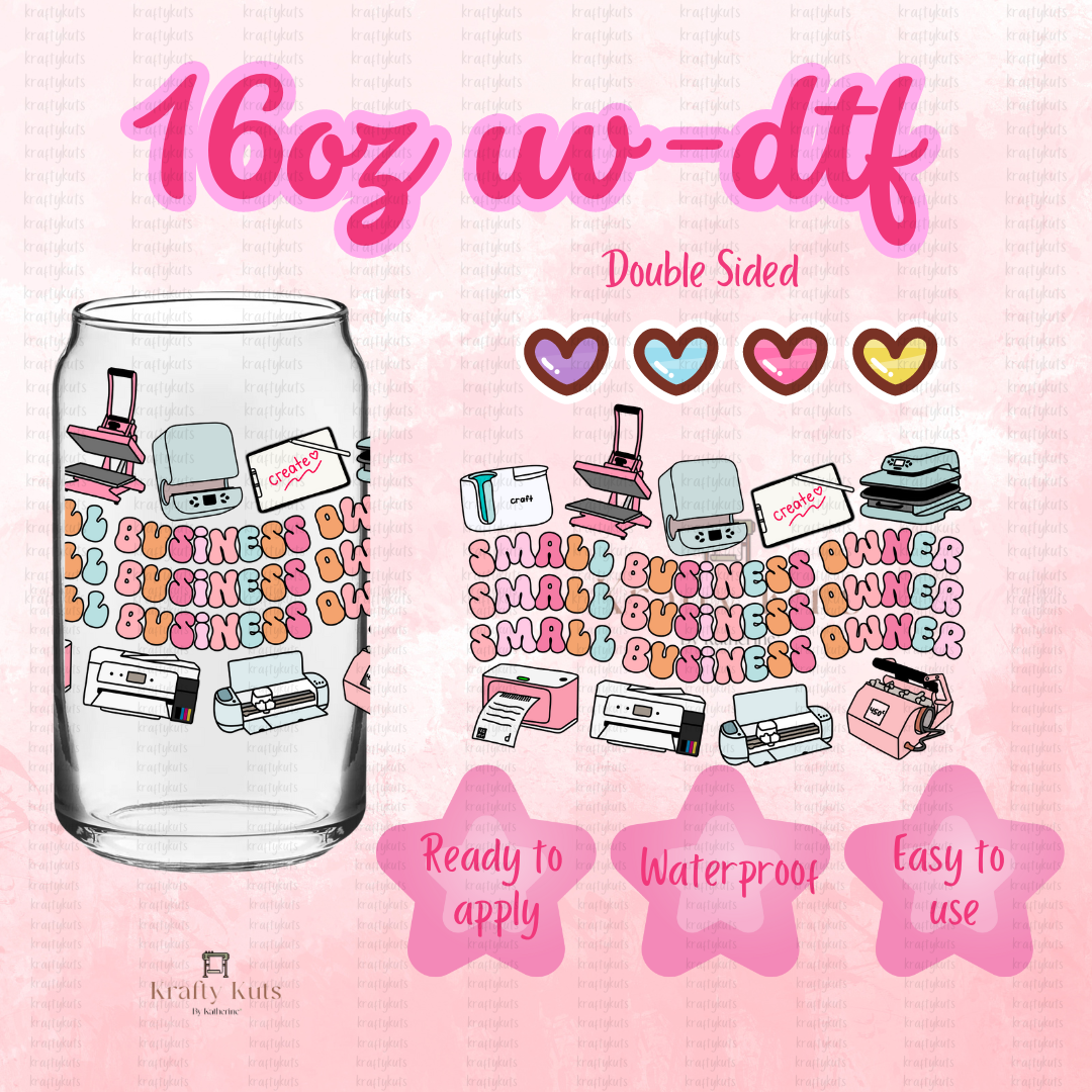 #135 UV-DTF 16oz Glass Can Wrap - Double Sided