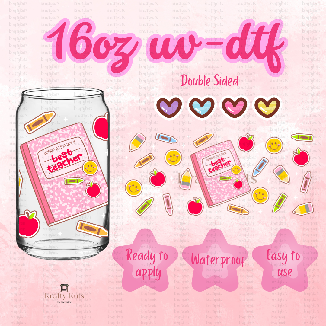 #088 UV-DTF 16oz Glass Can Wrap - Double Sided