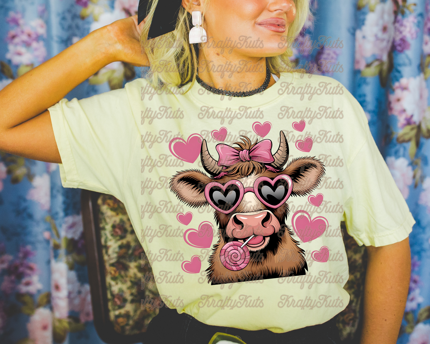 Valentines Cow Direct Transfer Film DTF