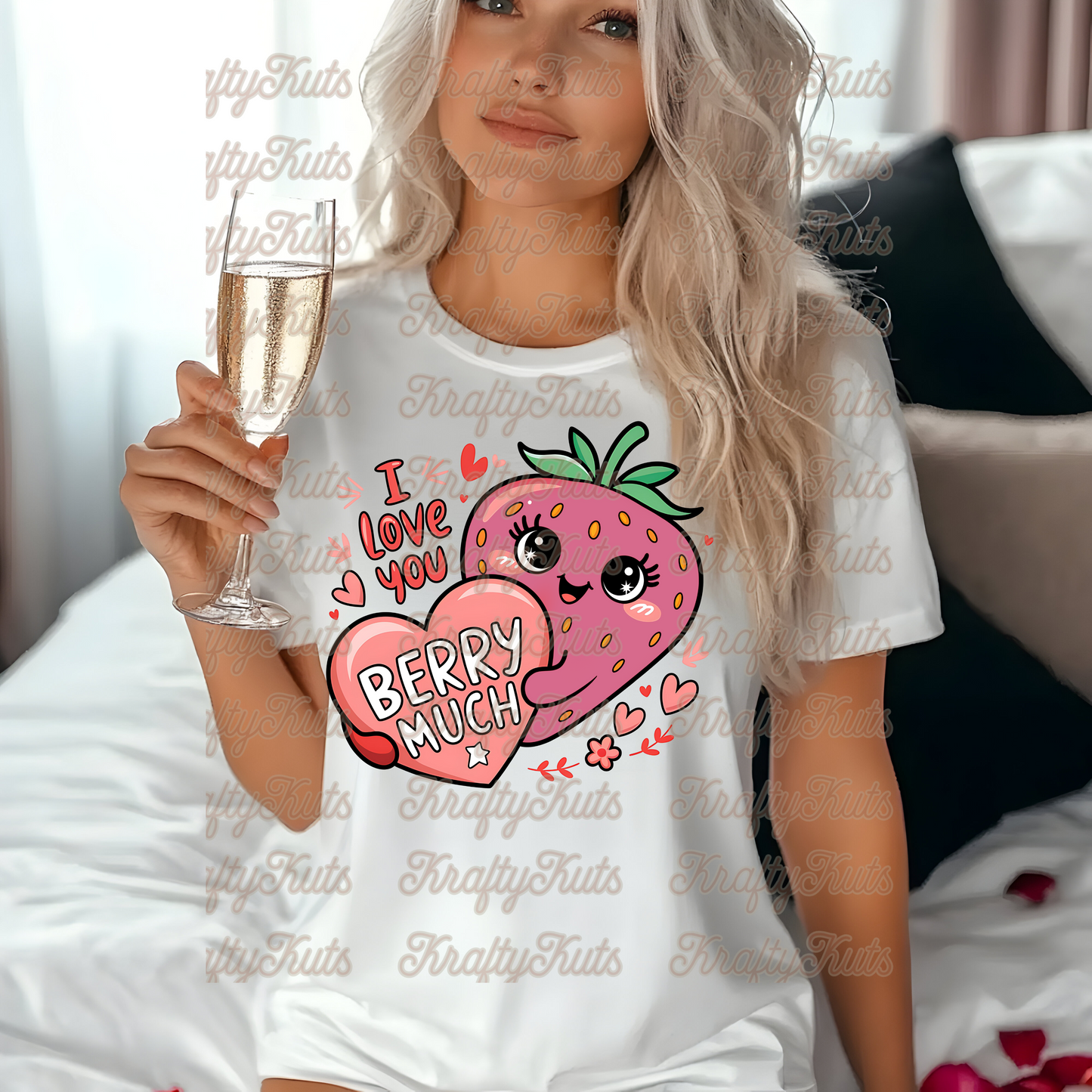 I love you berry much fresita Direct Transfer Film DTF