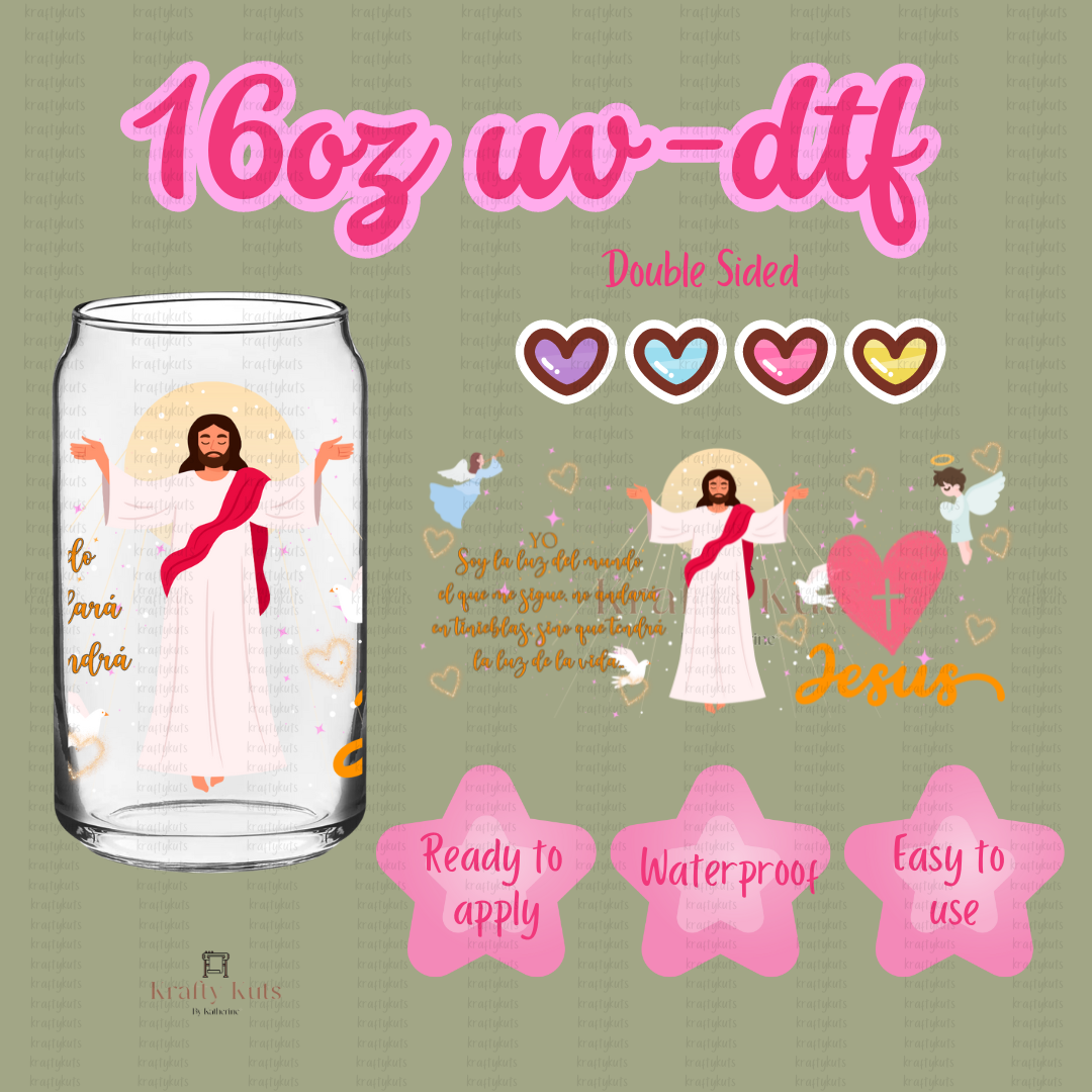 #077 UV-DTF 16oz Glass Can Wrap - Double Sided