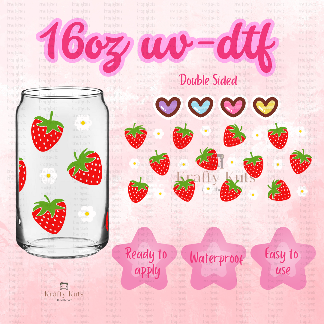 #076 UV-DTF 16oz Glass Can Wrap - Double Sided