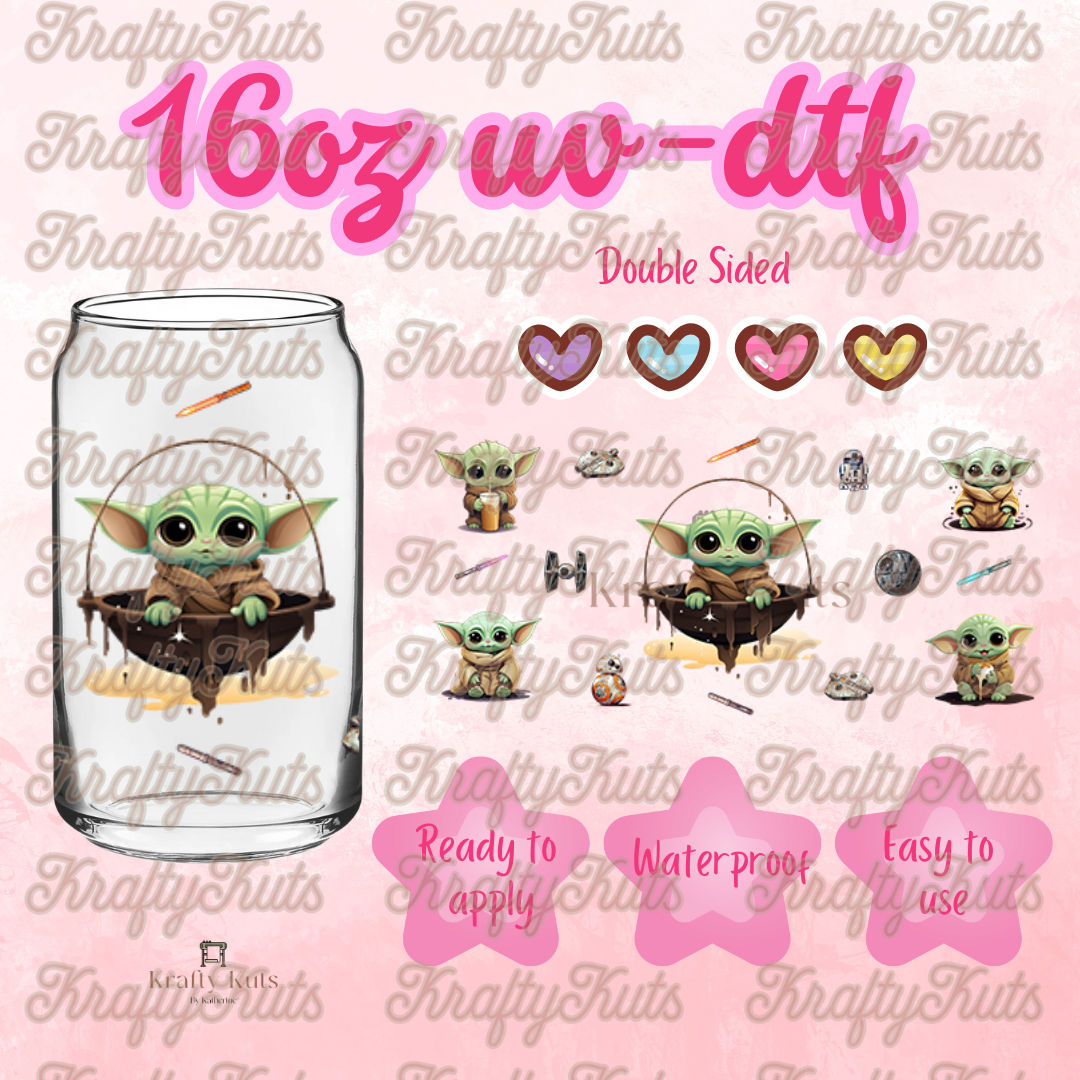 #286 UV-DTF 16oz Glass Wrap - Double Sided