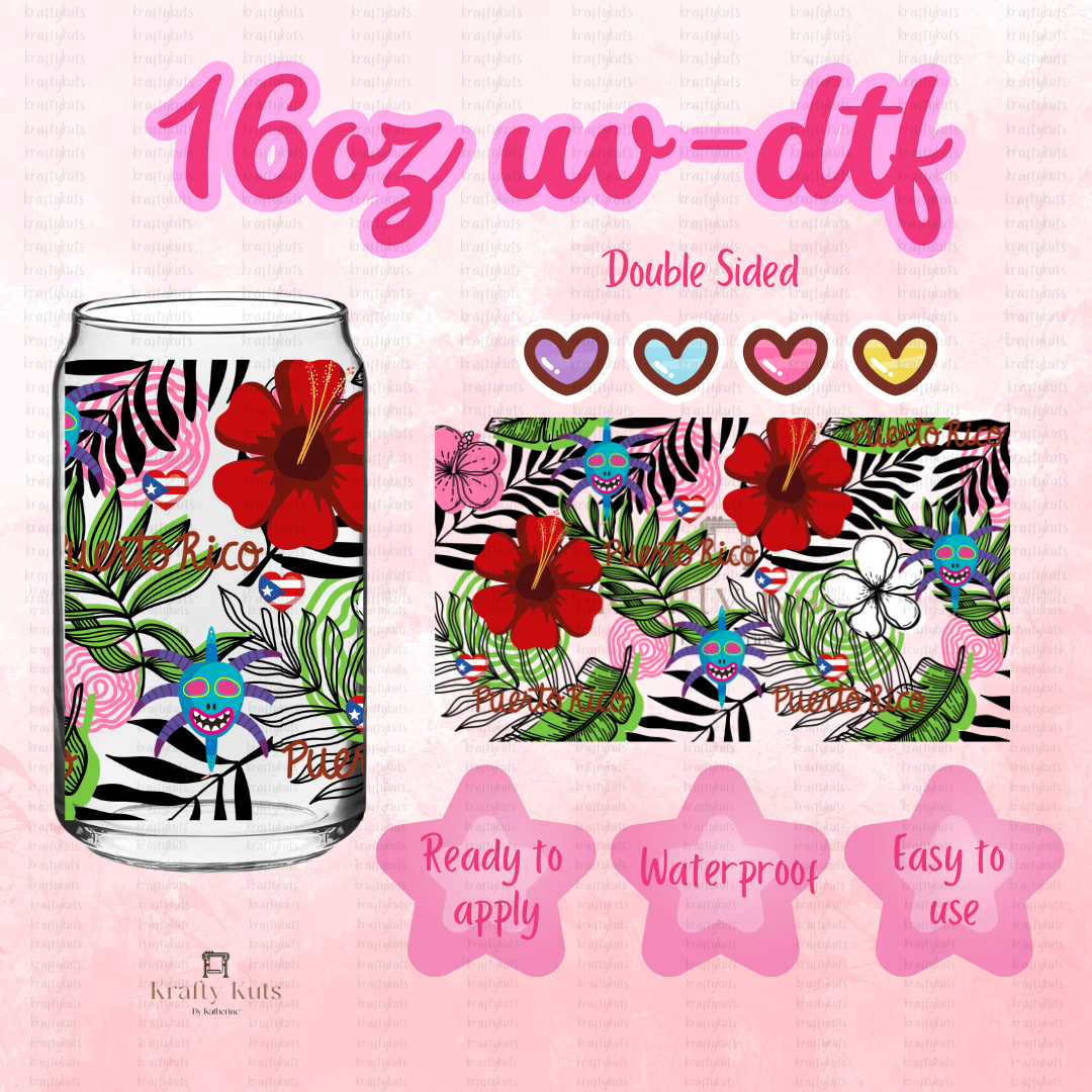 #098 UV-DTF 16oz Glass Can Wrap - Double Sided