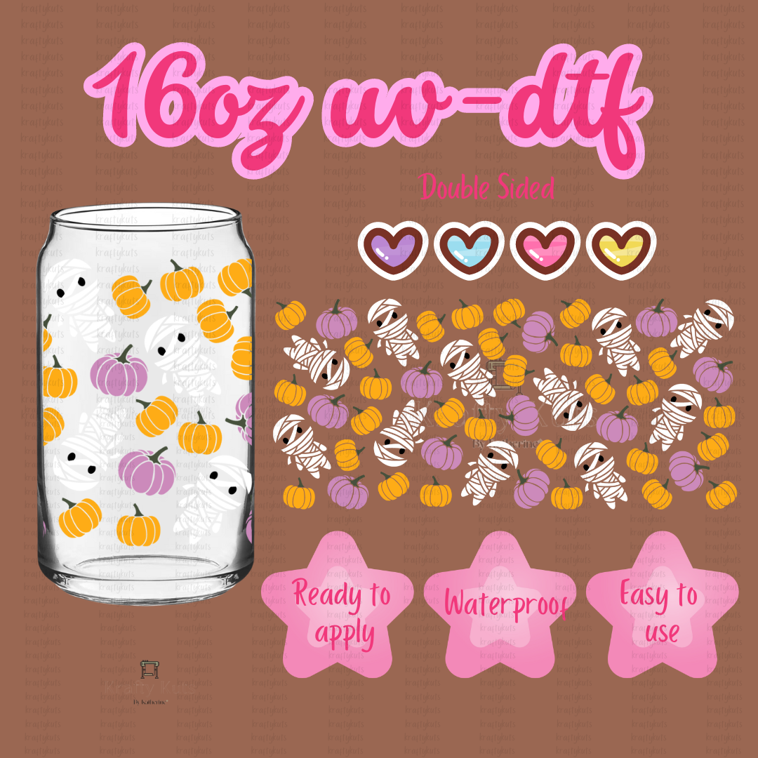 #418 UV-DTF 16oz Glass Can Wrap - Double Sided