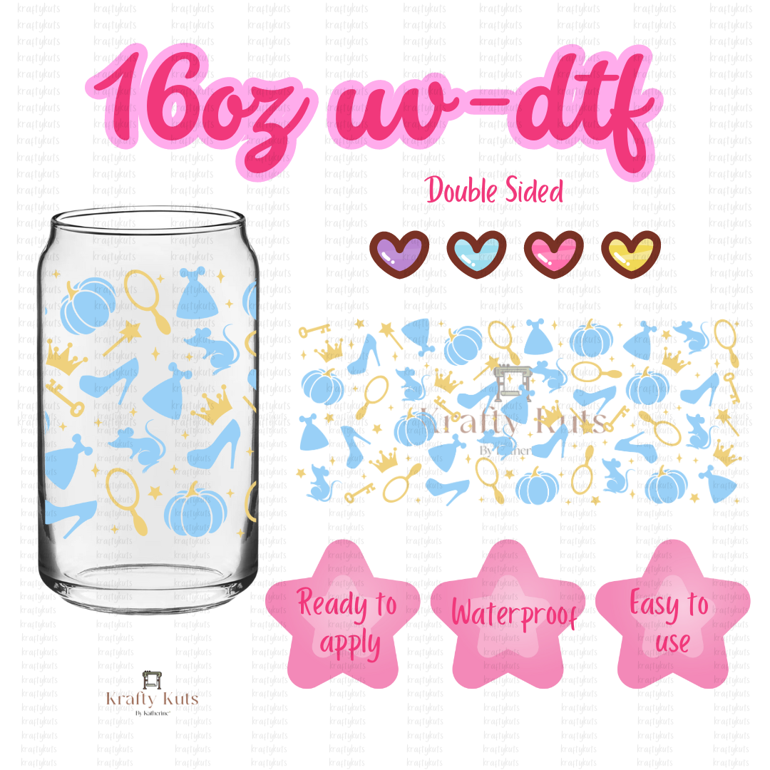 #110 UV-DTF 16oz Glass Can Wrap - Double Sided -
