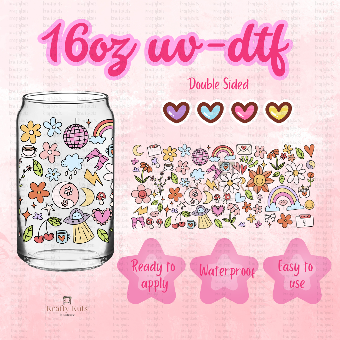 #104 UV-DTF 16oz Glass Can Wrap - Double Sided