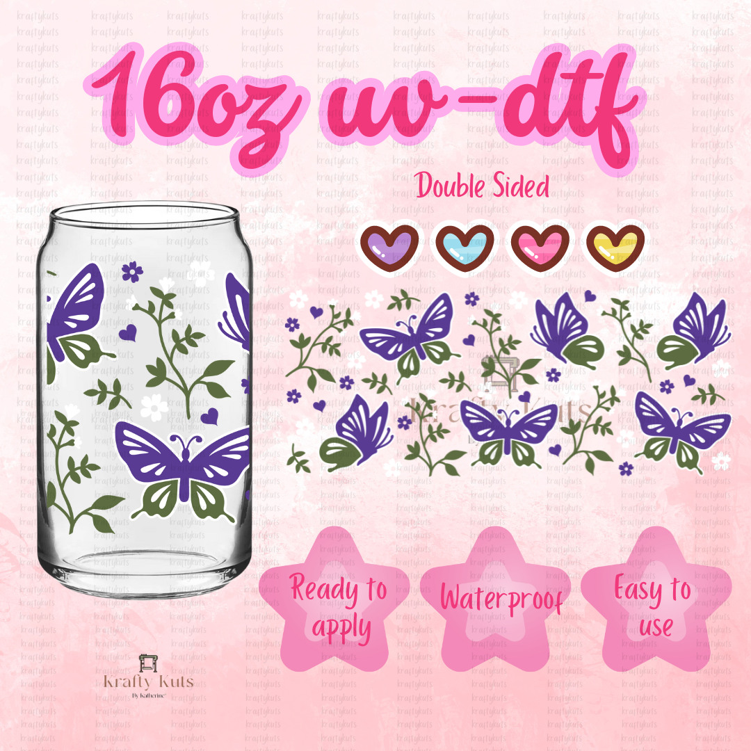 #109 UV-DTF 16oz Glass Can Wrap - Double Sided -