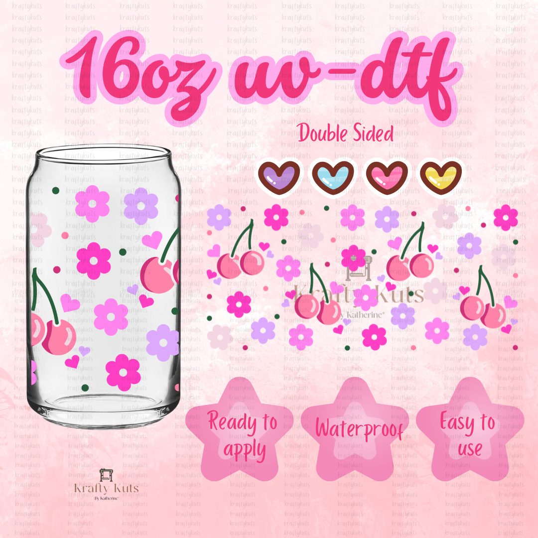 #120 UV-DTF 16oz Glass Can Wrap - Double Sided