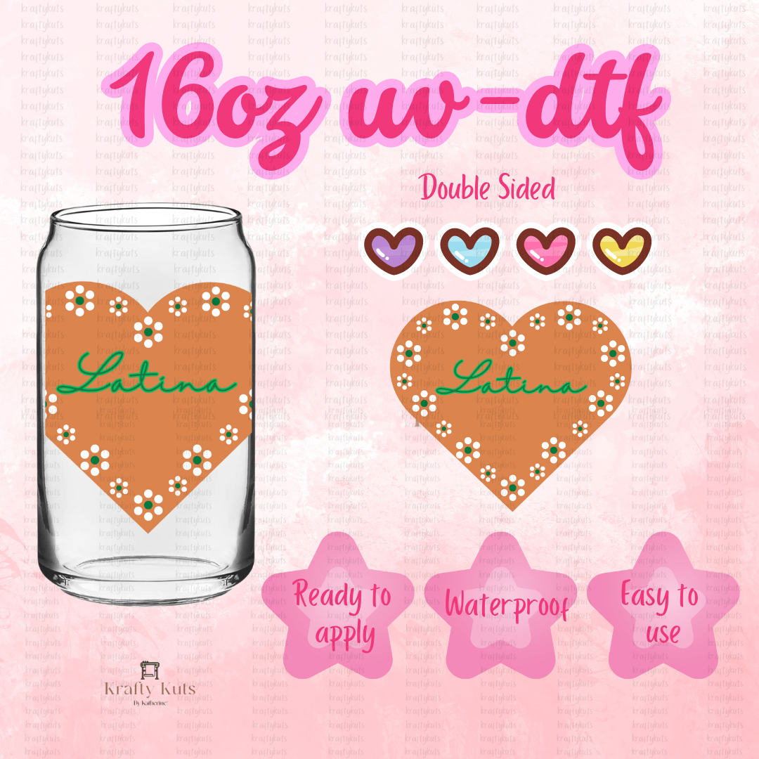 #541 UV-DTF 16oz Glass Can Wrap - Double Sided