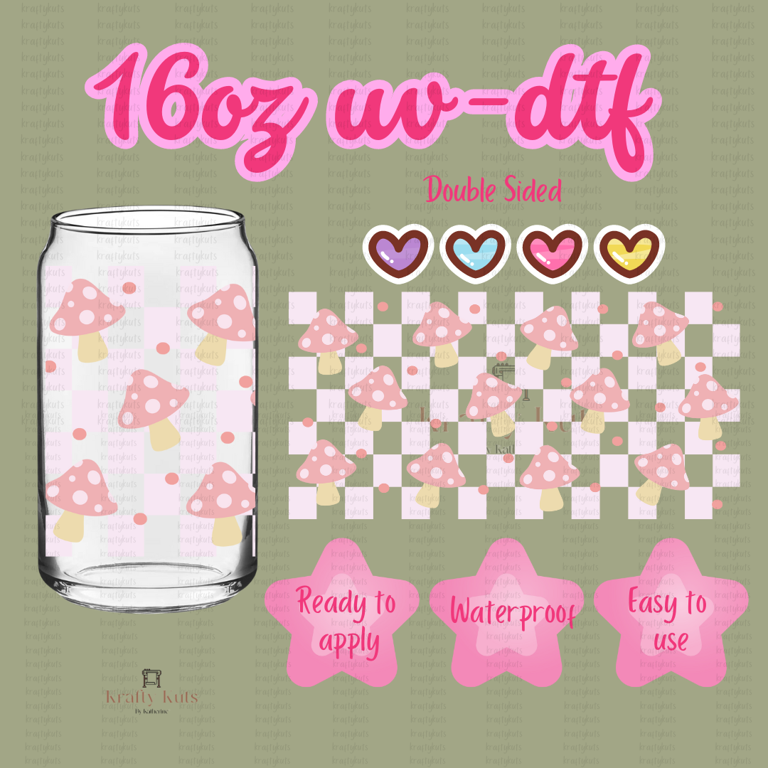 #106 UV-DTF 16oz Glass Can Wrap - Double Sided