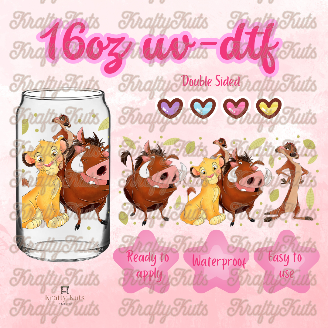 #423 UV-DTF 16oz Glass Can Wrap - Double Sided