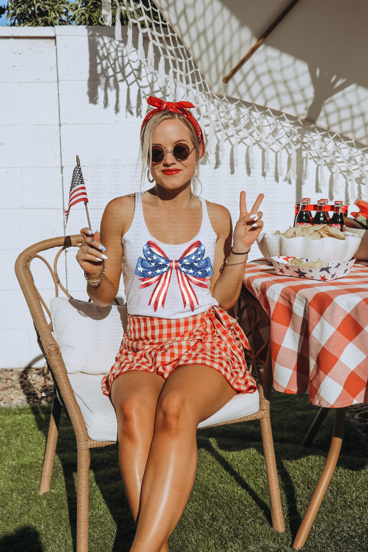 4th of July Bow DIRECT TRANSFER FILM DTF