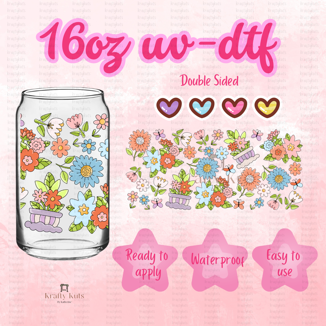 #102 UV-DTF 16oz Glass Can Wrap - Double Sided