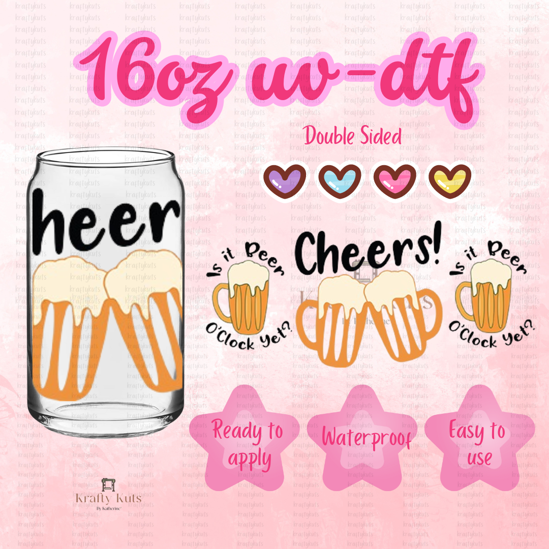 #082 UV-DTF 16oz Glass Can Wrap - Double Sided