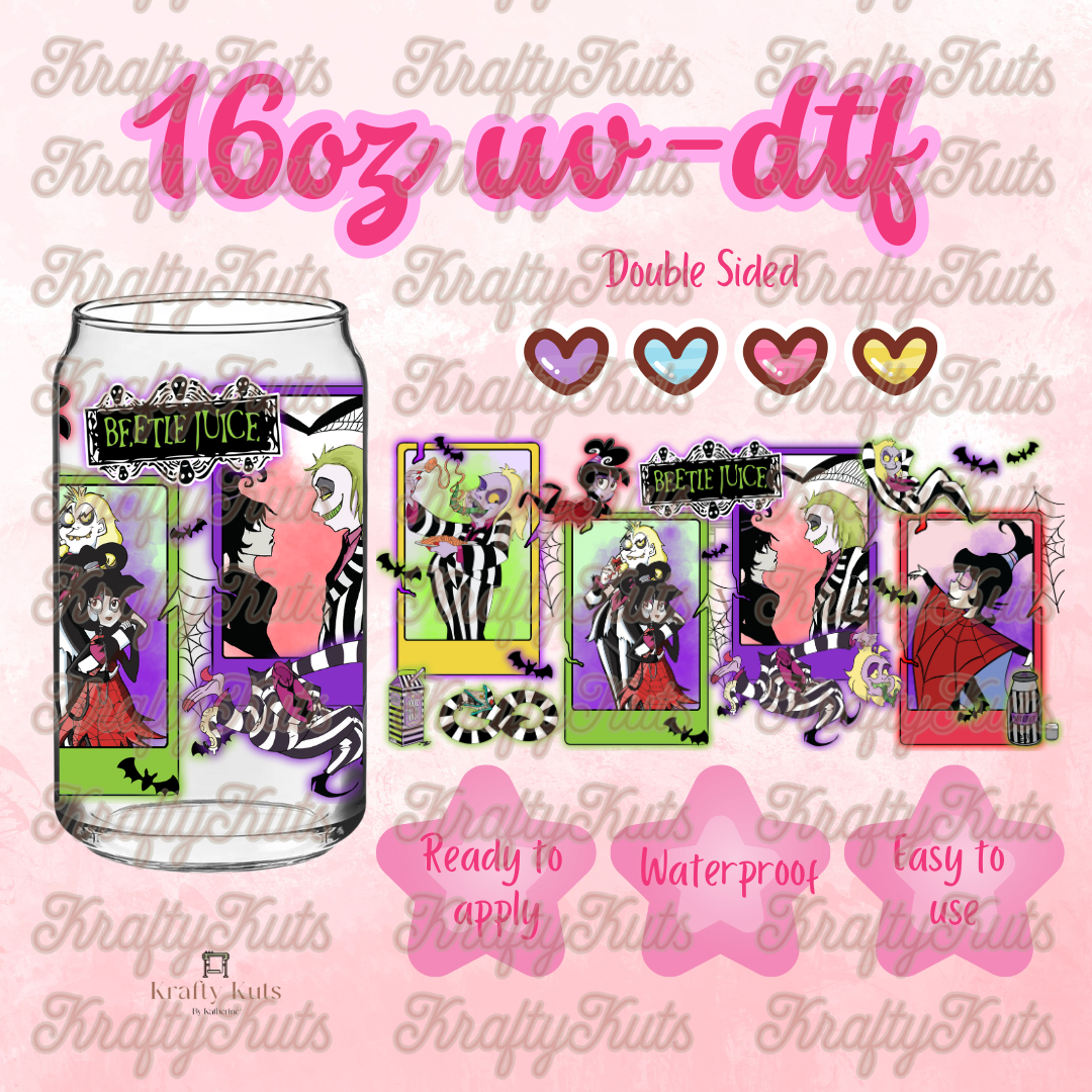 #448 UV-DTF 16oz Glass Can Wrap - Double Sided