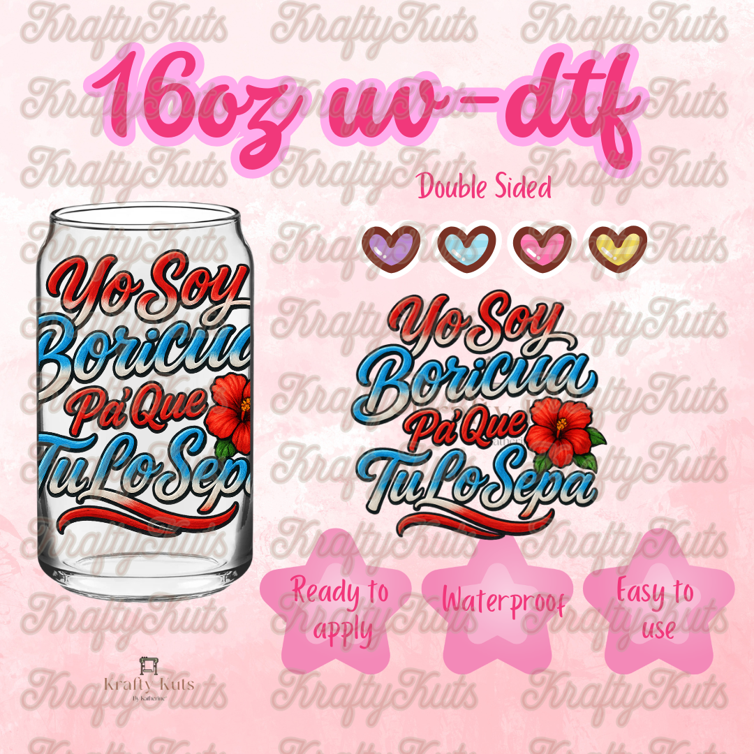 #642 UV-DTF 16oz Glass Wrap - Double sided