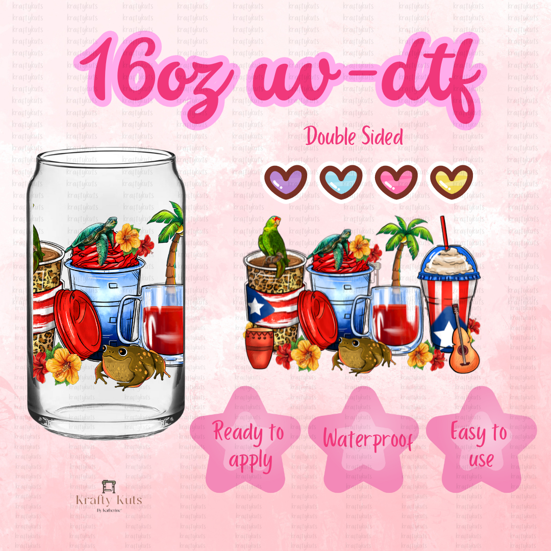 #038 UV-DTF 16oz Glass Can Wrap - Double Sided