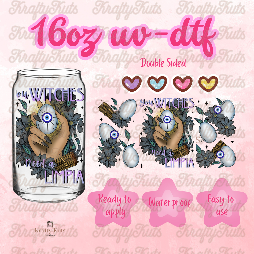 #398 UV-DTF 16oz Glass Can Wrap - Double Sided