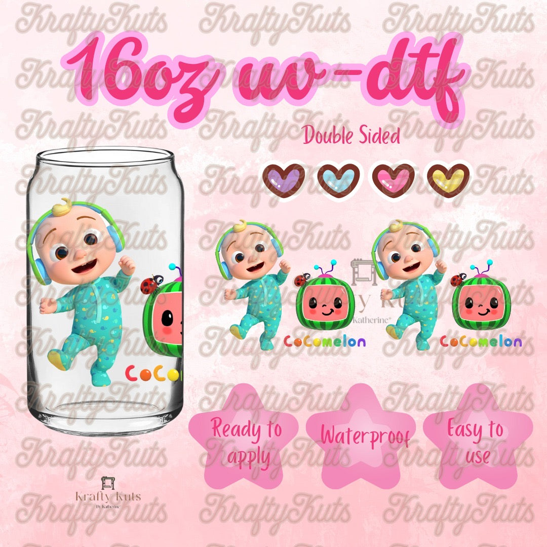 #186 UV-DTF 16oz Glass Wrap - Double Sided