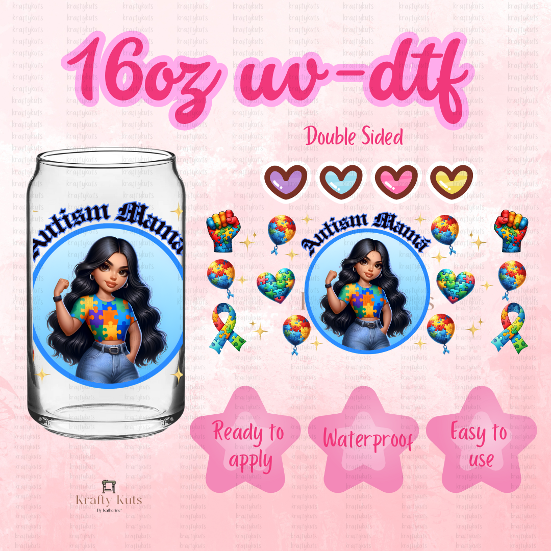 #072- UV-DTF 16oz Glass Wrap - Double Sided