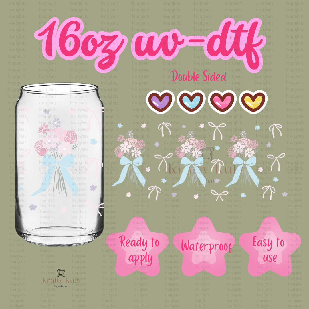 #125 UV-DTF 16oz Glass Can Wrap - Decal - Double Sided