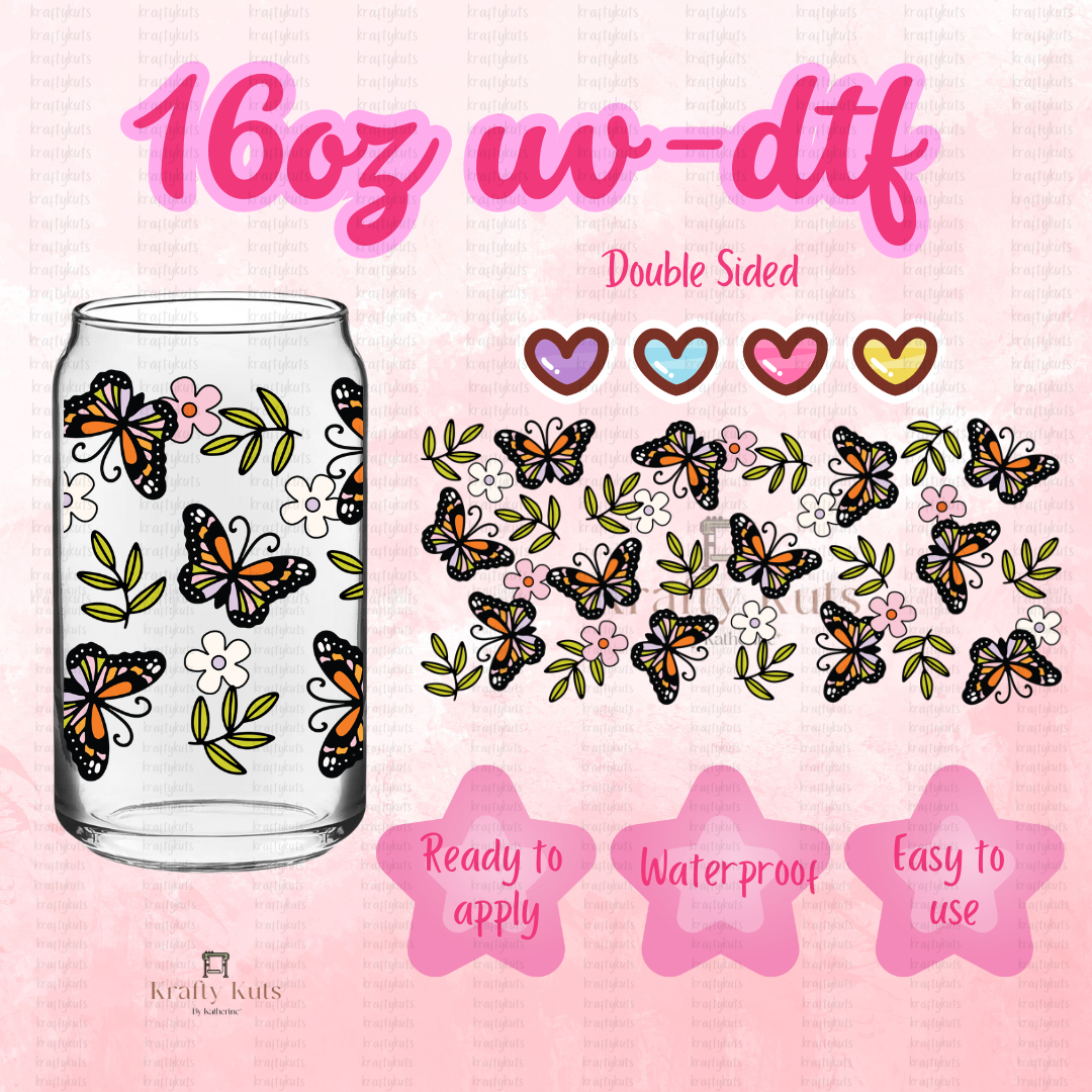 #140 UV-DTF 16oz Glass Can Wrap - Double Sided