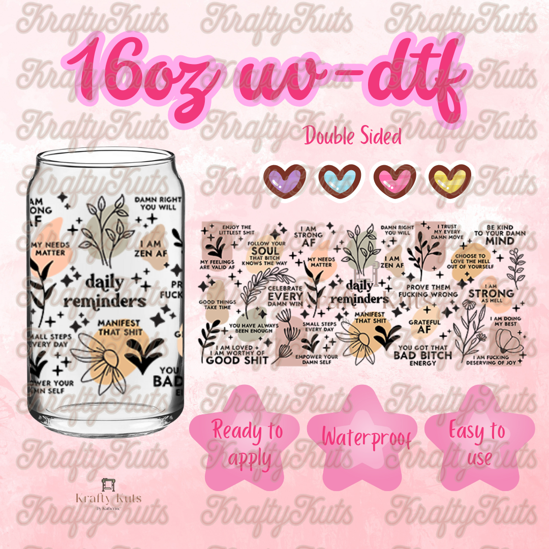 #221 UV-DTF 16oz Glass Wrap - Double Sided