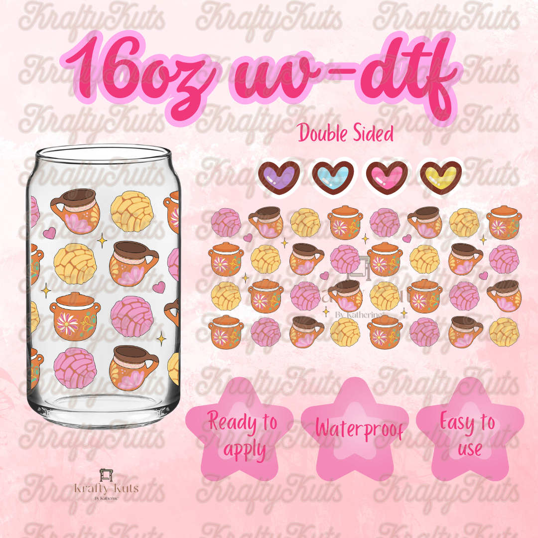#142 UV-DTF 16oz Glass Can Wrap - Double Sided