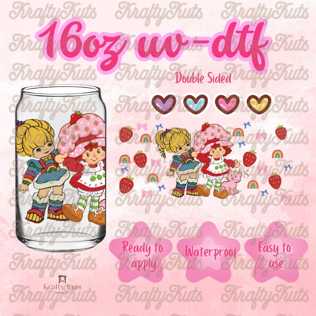 #179 🌈🌈🍓🍓UV-DTF 16oz Glass Wrap - Double Sided