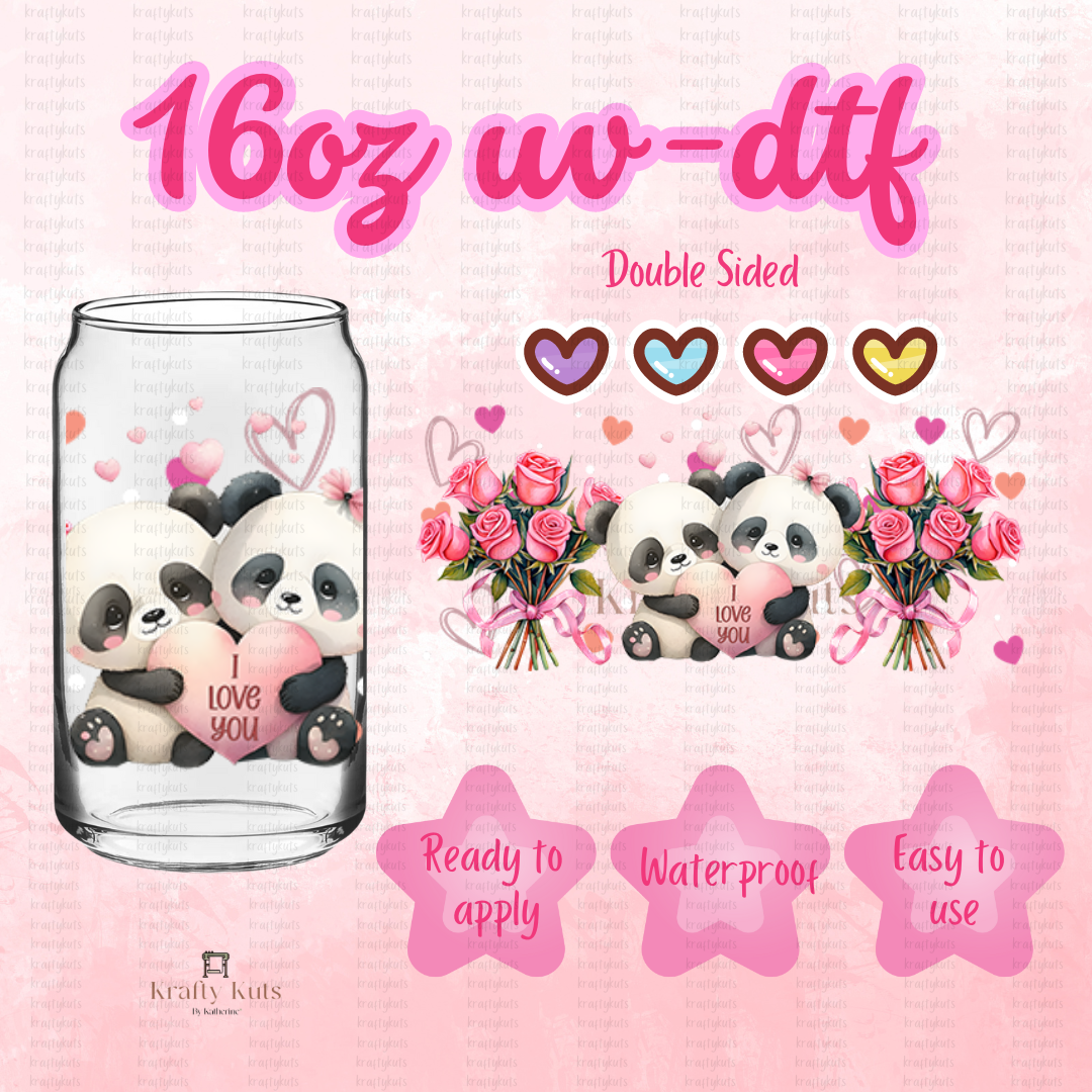 #066 Panditas UV-DTF 16oz Glass Wrap - Double Sided
