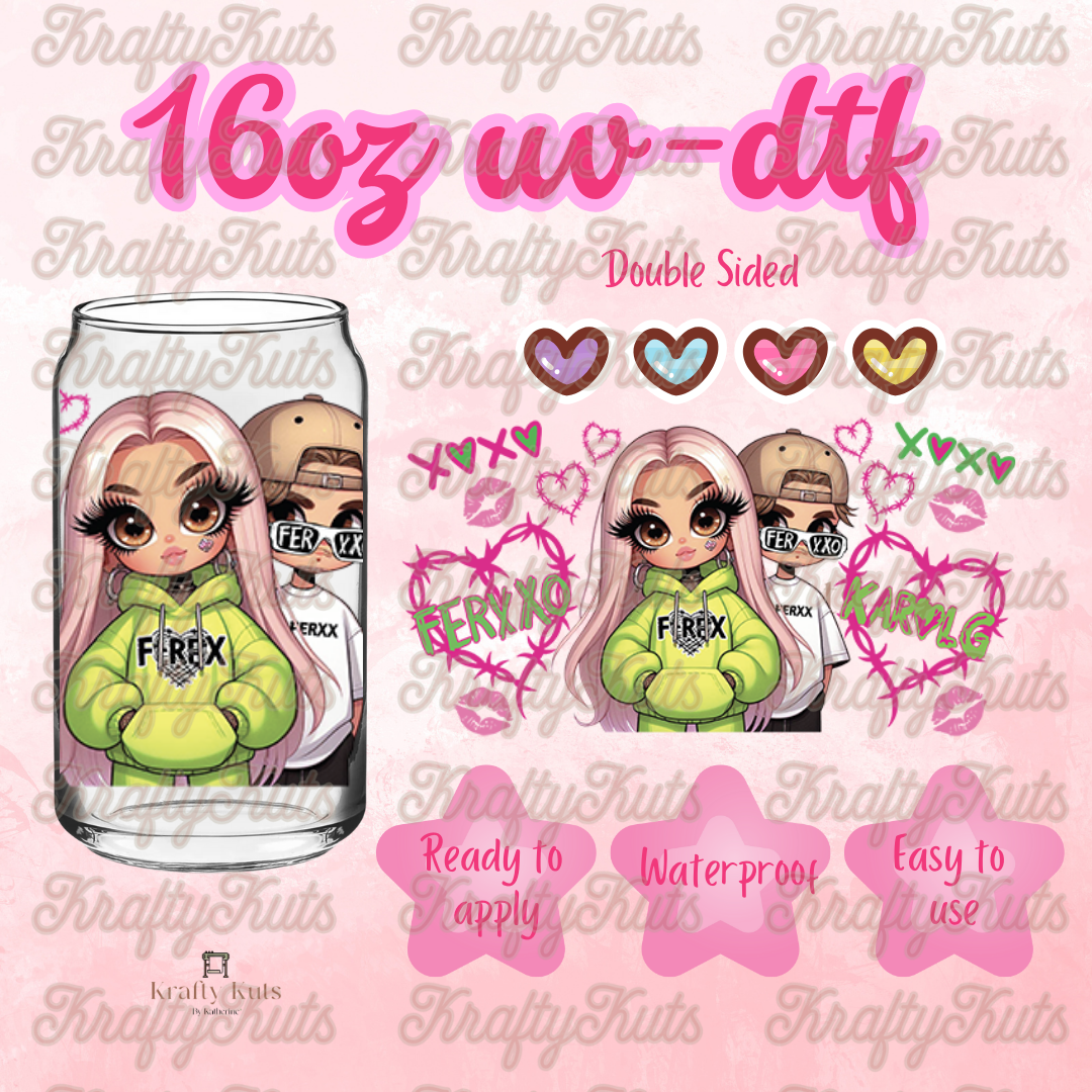 #208 UV-DTF 16oz Glass Wrap - Double Sided