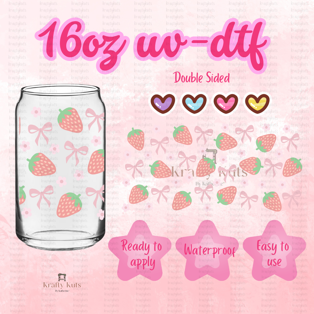 #116 UV-DTF 16oz Glass Can Wrap - Double Sided