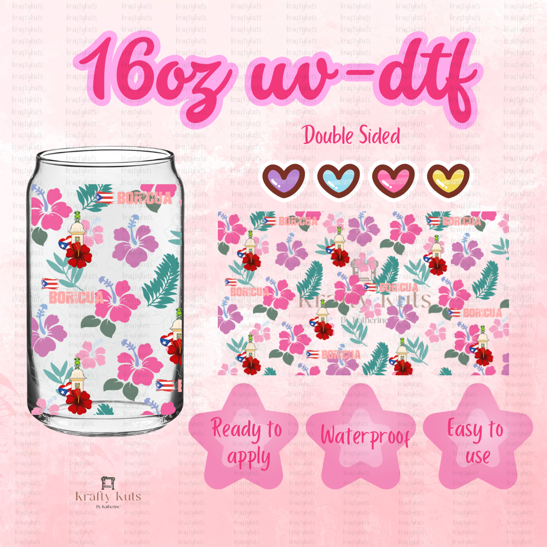 #100 UV-DTF 16oz Glass Can Wrap - Double Sided