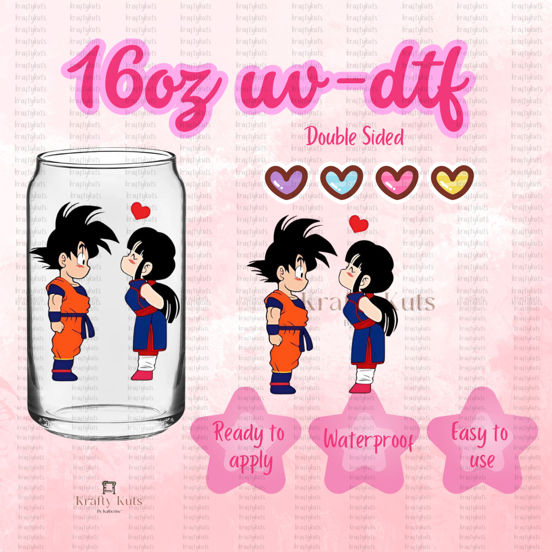 Couple UV-DTF 16oz Glass Wrap - Double Sided