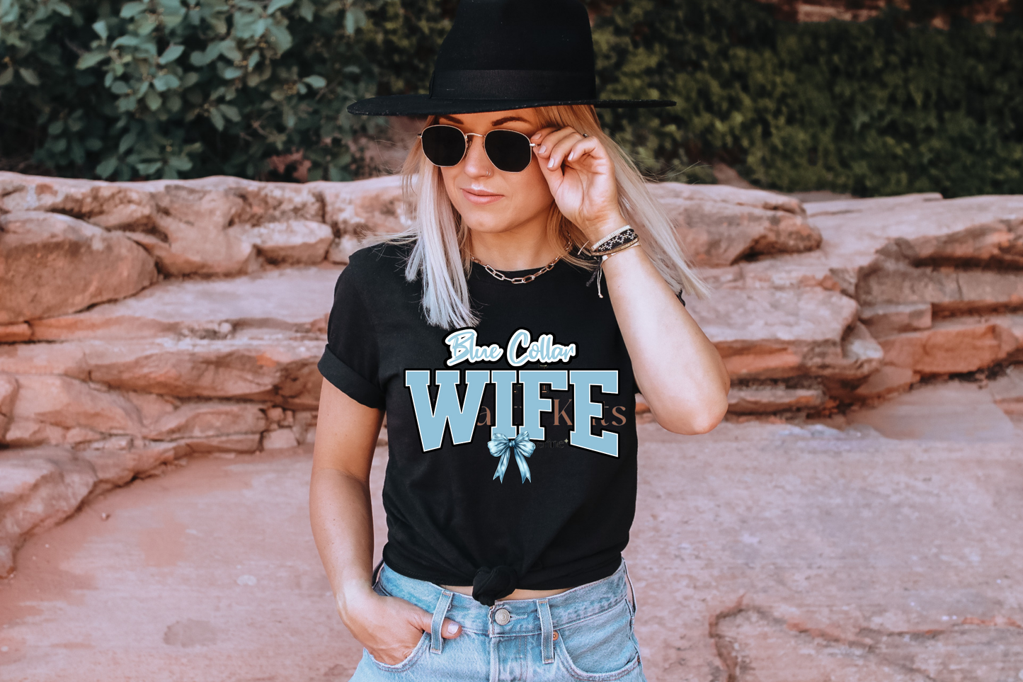 Blue Collar Wife Direct to Film Transfer DTF - TRANSFER ONLY DOES NOT INCLUDE A SHIRT