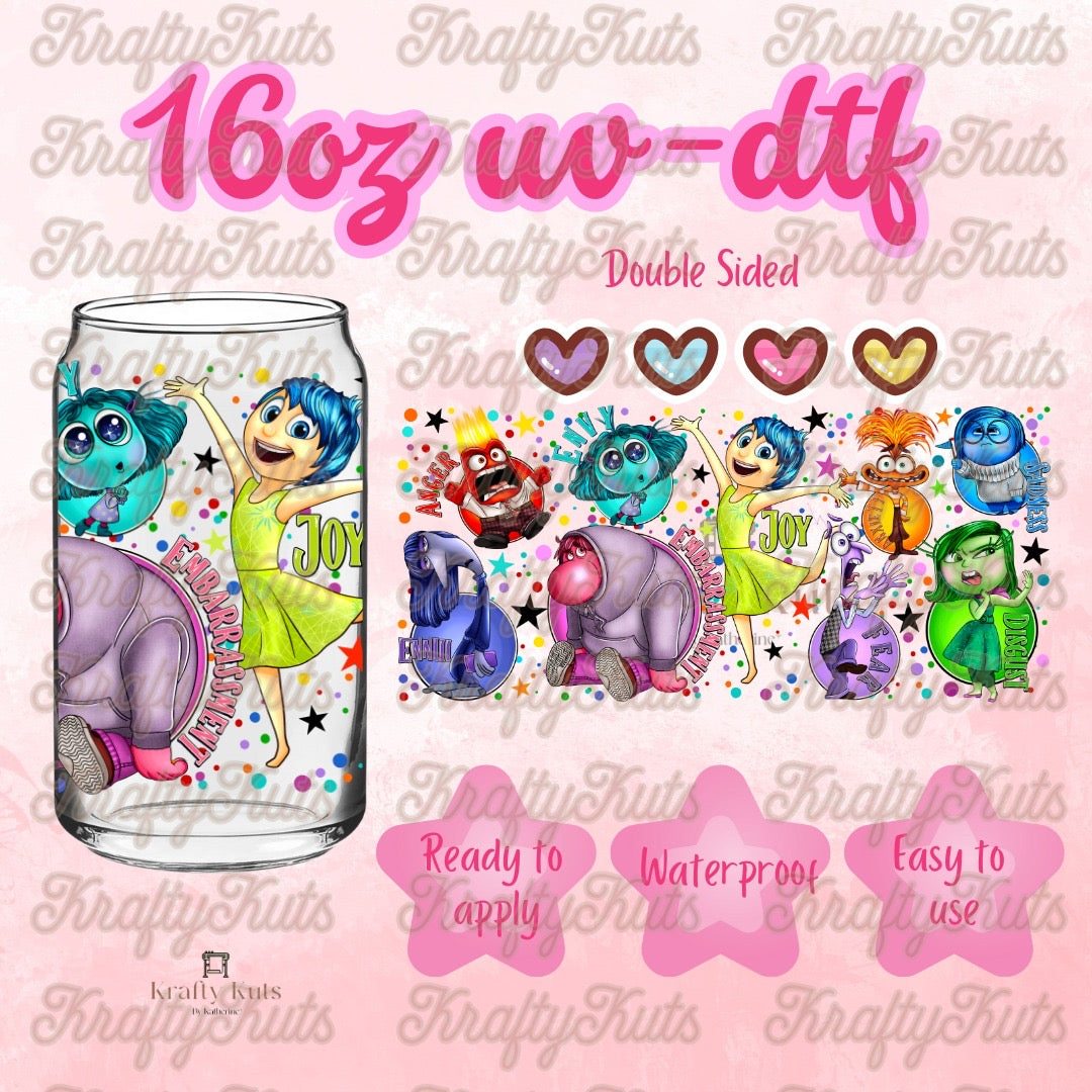 Emociones UV-DTF 16oz Glass Wrap - Double Sided