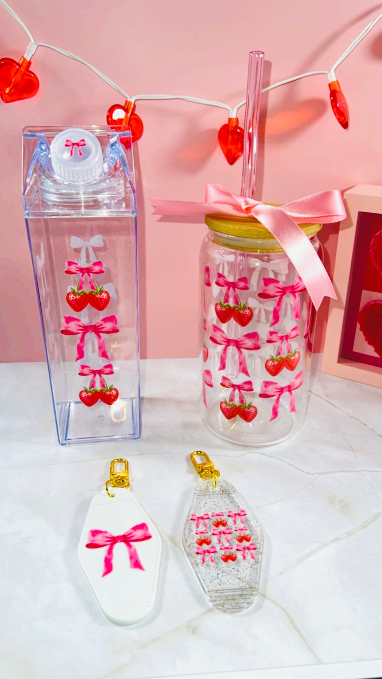 Coquette Berries Glass Cup 16oz