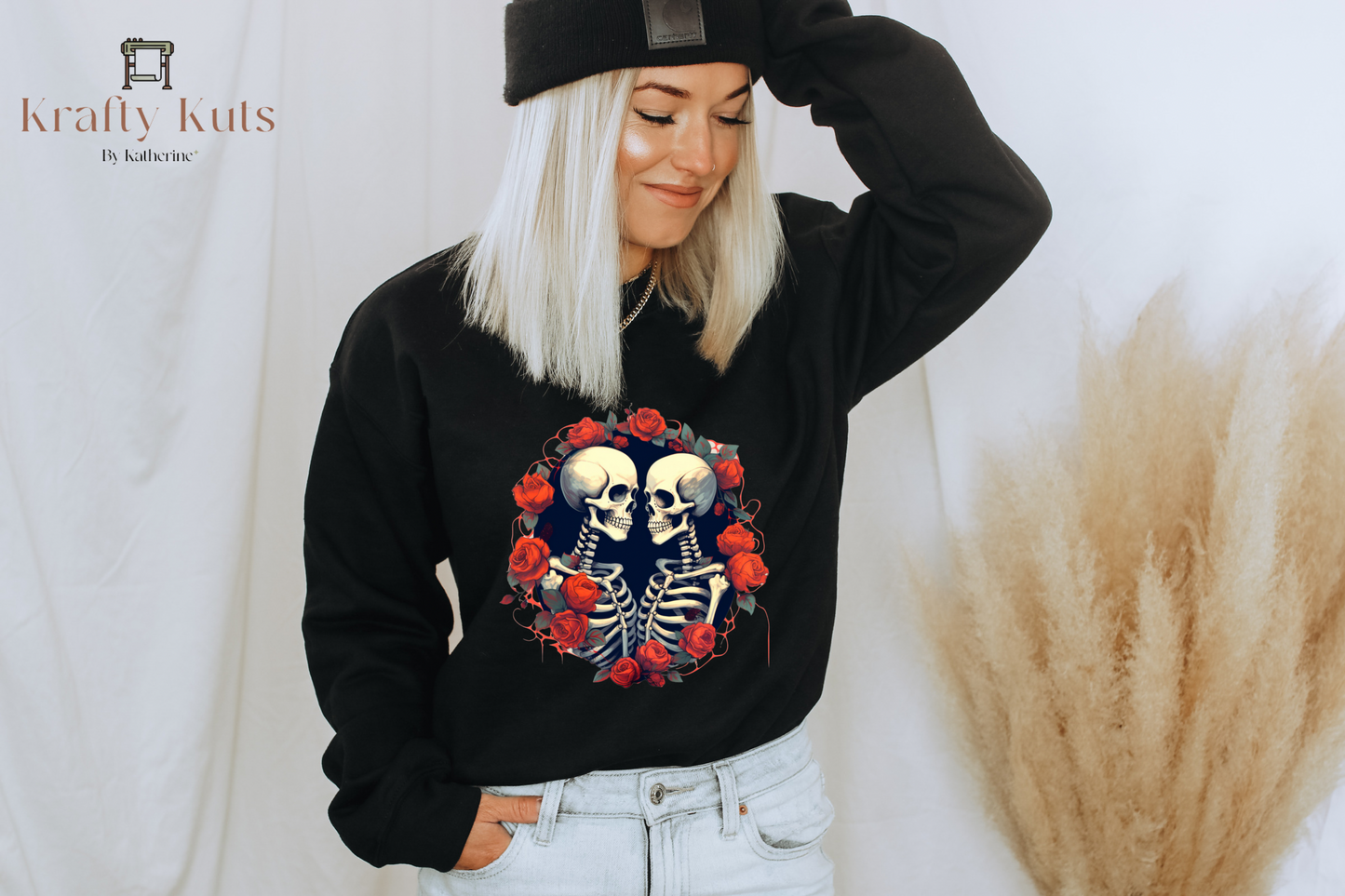 Skull Couple Direct to Film Transfer (DTF)