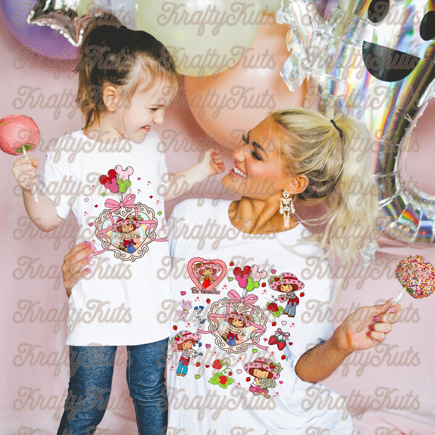 Strawberry Mommy & Baby Girl Direct Transfer Film DTF