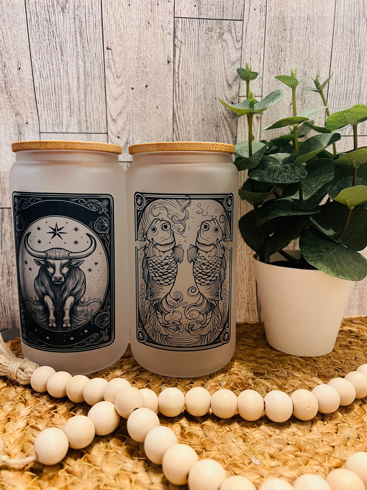 Zodiac Signs Glass Can 16oz