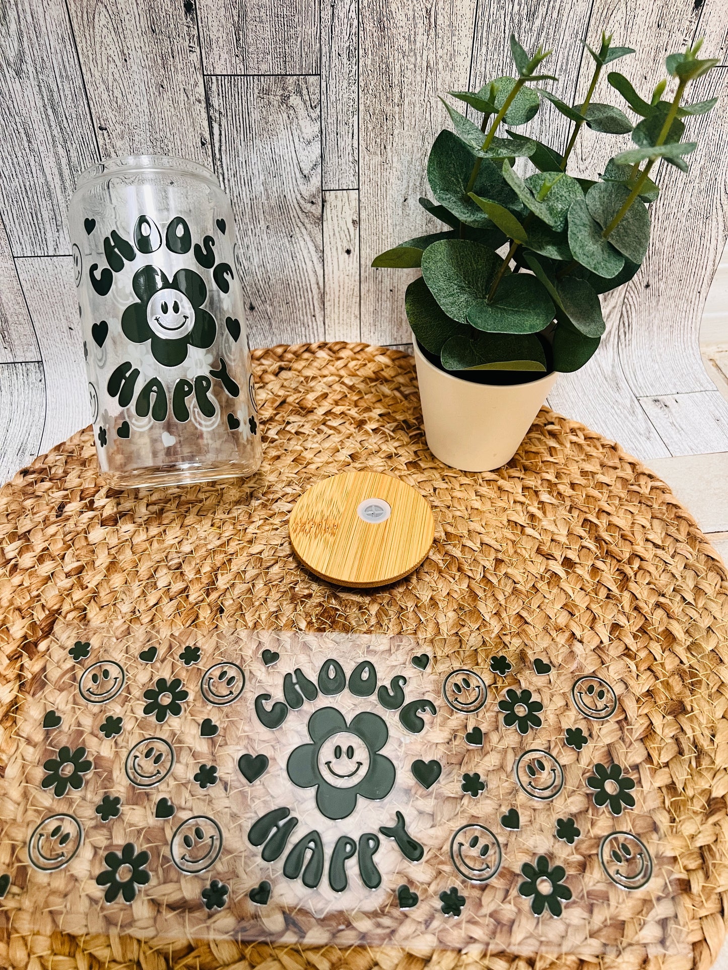 Choose Happy Glass Can 16oz