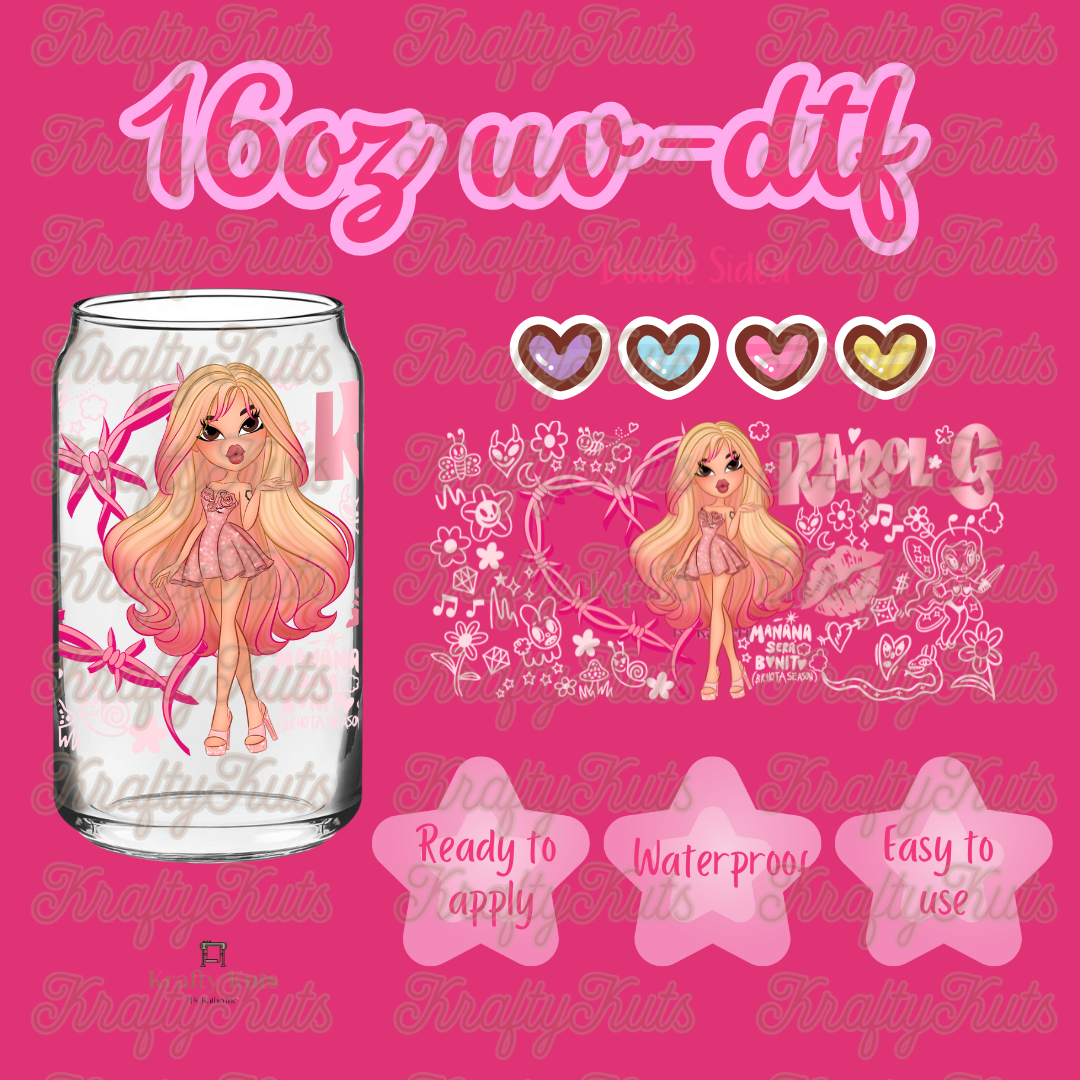 #245 UV-DTF 16oz Glass Wrap - Double Sided