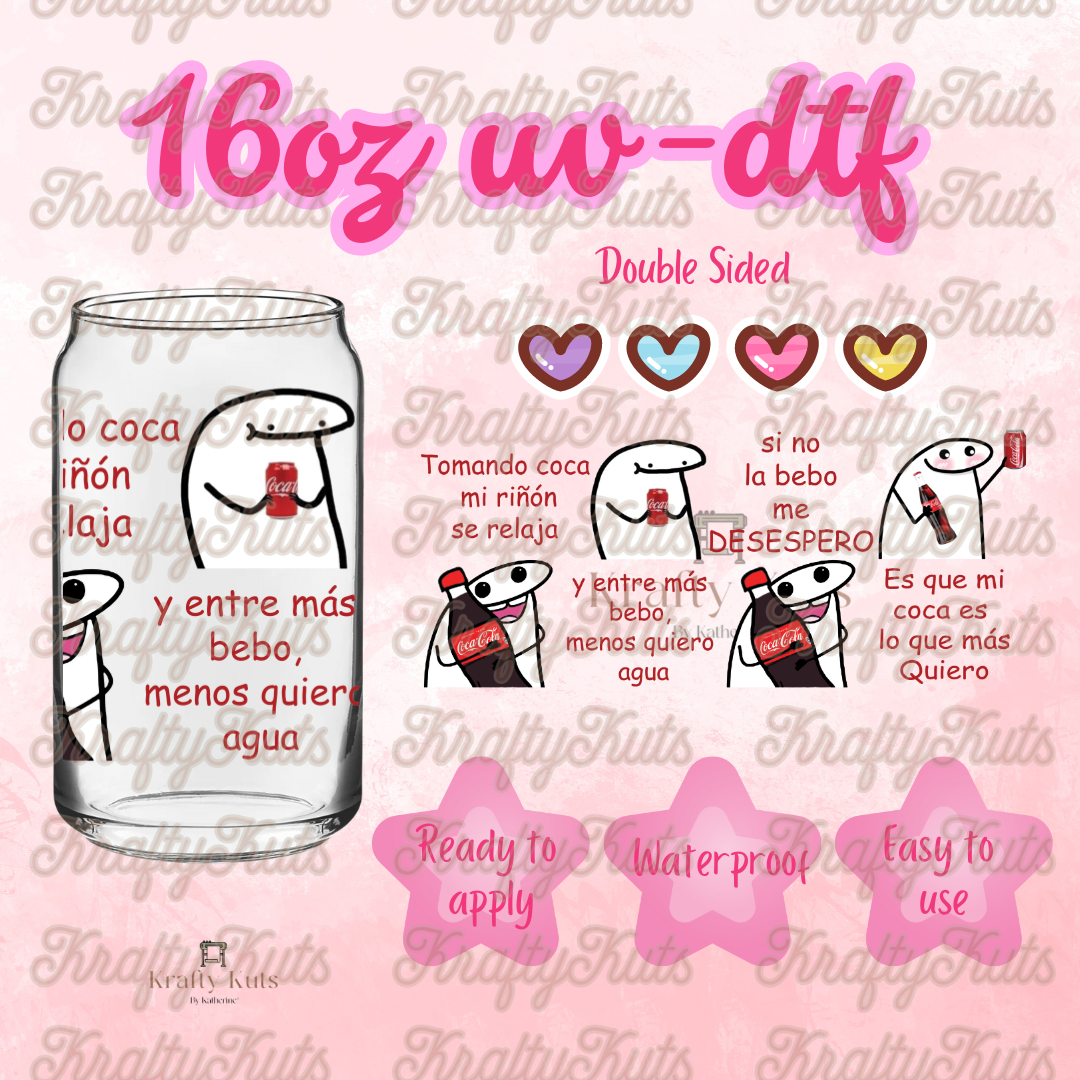 #169 UV-DTF 16oz Glass Wrap - Double Sided