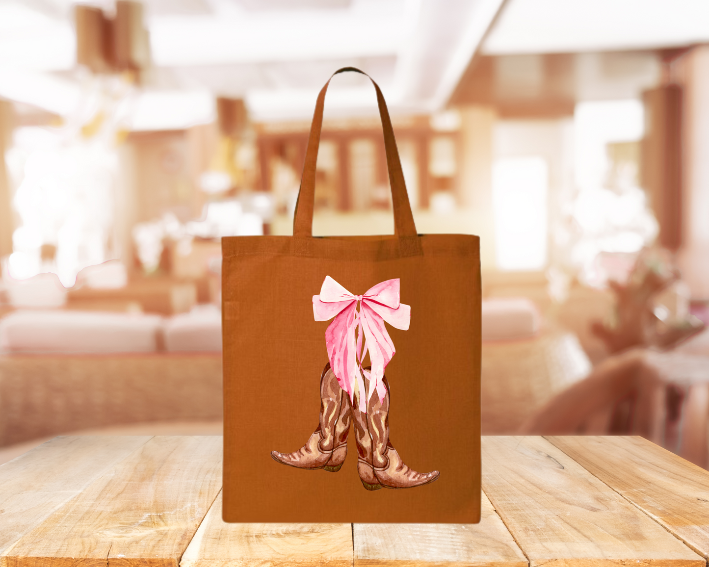 Coquette Boots Tote Bags