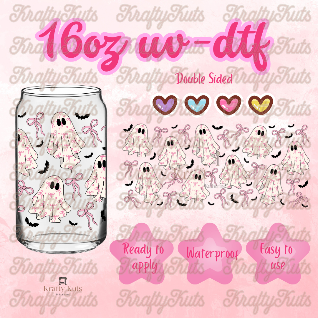 Spooky and Coquette UV-DTF 16oz Glass Wrap - Double Sided