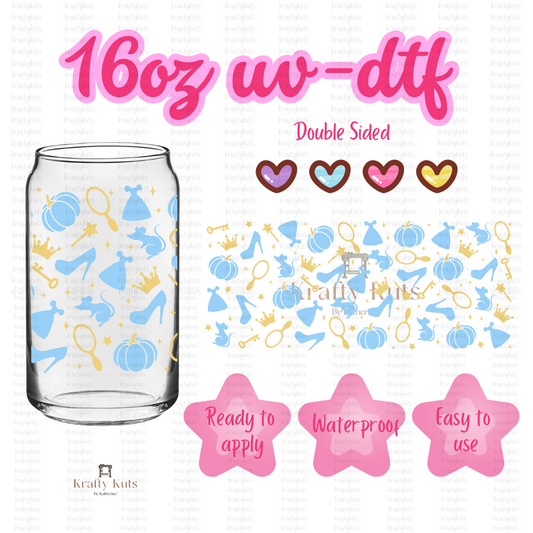 Classy and Fancy UV-DTF 16oz Glass Can Wrap - Double Sided -