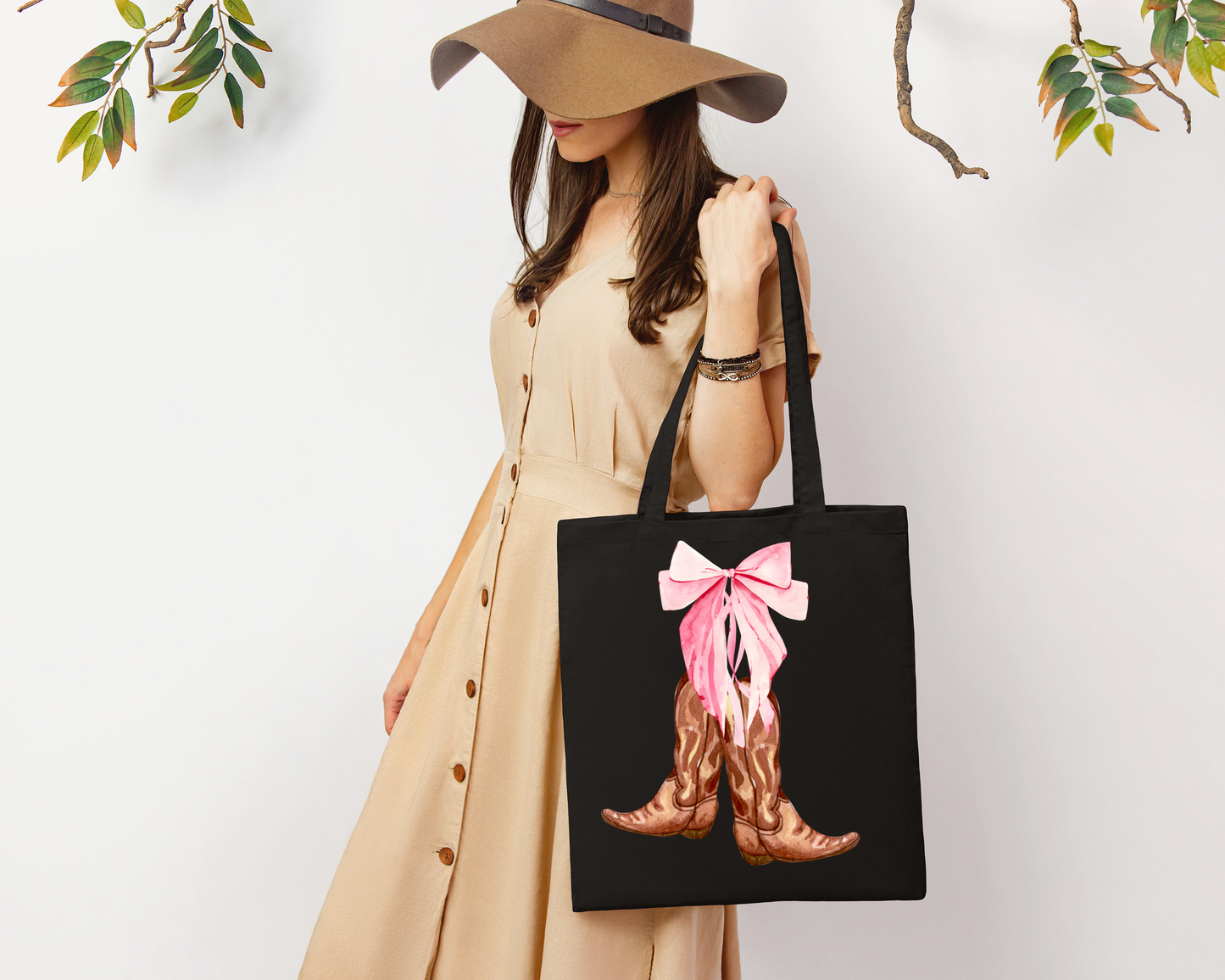 Coquette Boots Tote Bags